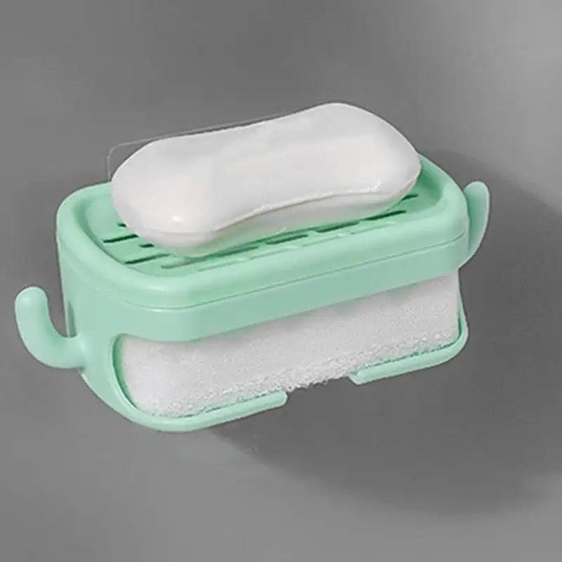 Soap Bar Container, Double Layer Soap Saver Case With Hook, Wall Mounted Self Draining Soap Dish For Shower Bathroom Kitchen Accessories, Plastic Drain Soap Box with Sponge Holder, Soap Saver Case with Hanger Sponge,3 in 1 Soap Container with Sponge Soap Bar Container, Double Layer Soap Saver Case With Hook, Wall Mounted Self Draining Soap Dish For Shower Bathroom Kitchen Accessories, Plastic Drain Soap Box with Sponge Holder, Soap Saver Case with Hanger Sponge,3 in 1 Soap Container with Sponge